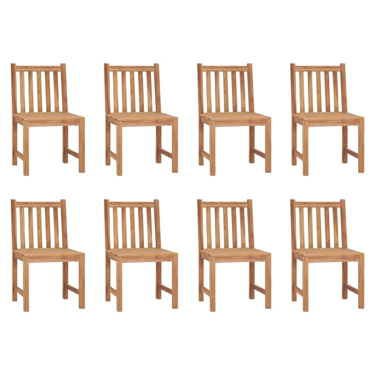 Photos - Garden Furniture VidaXL Garden Chairs 8 pcs Solid Teak Wood 