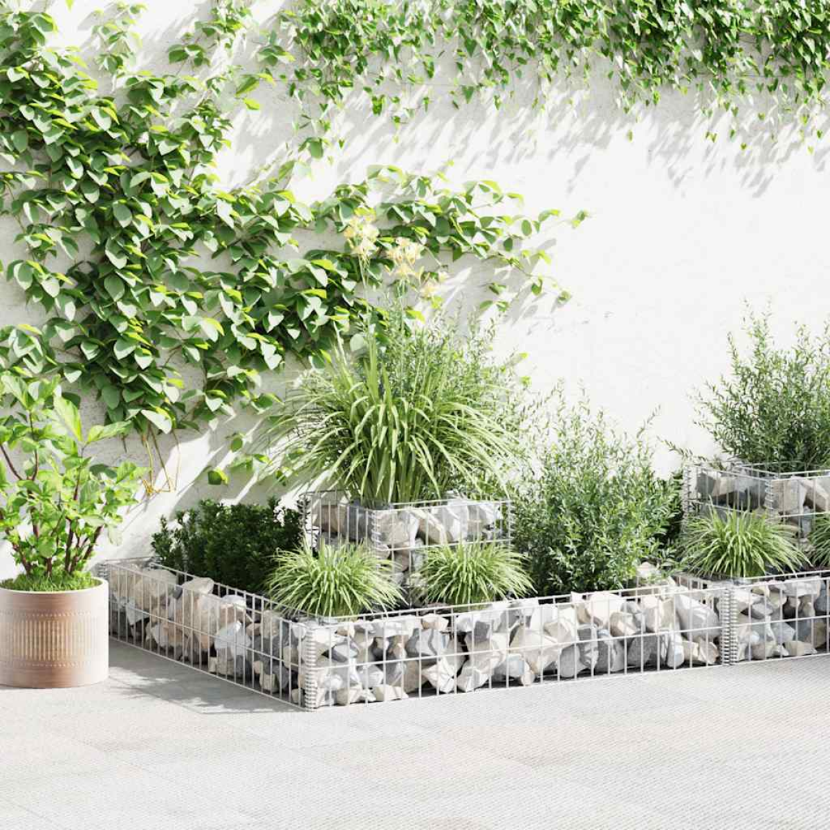 Photos - Plant Stand VidaXL Gabion Planter Galvanised Steel 120x120x20 