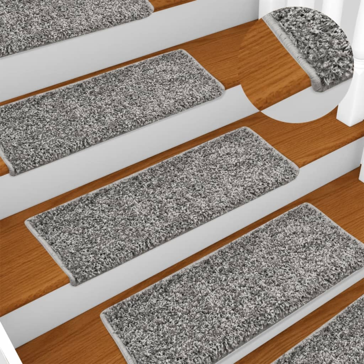 Grey Vidaxl Stair Mats 10 Pcs 65X21x4 Cm Rectangular Edge