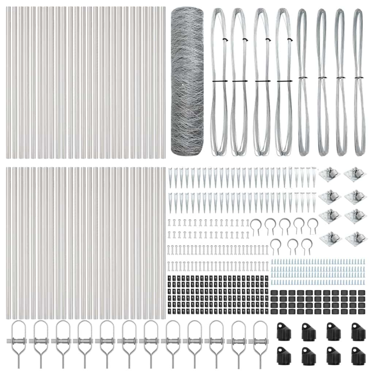 Vidaxl Silver Fence Post 100 X 0.8 M (36 Mm Mesh) Steel
