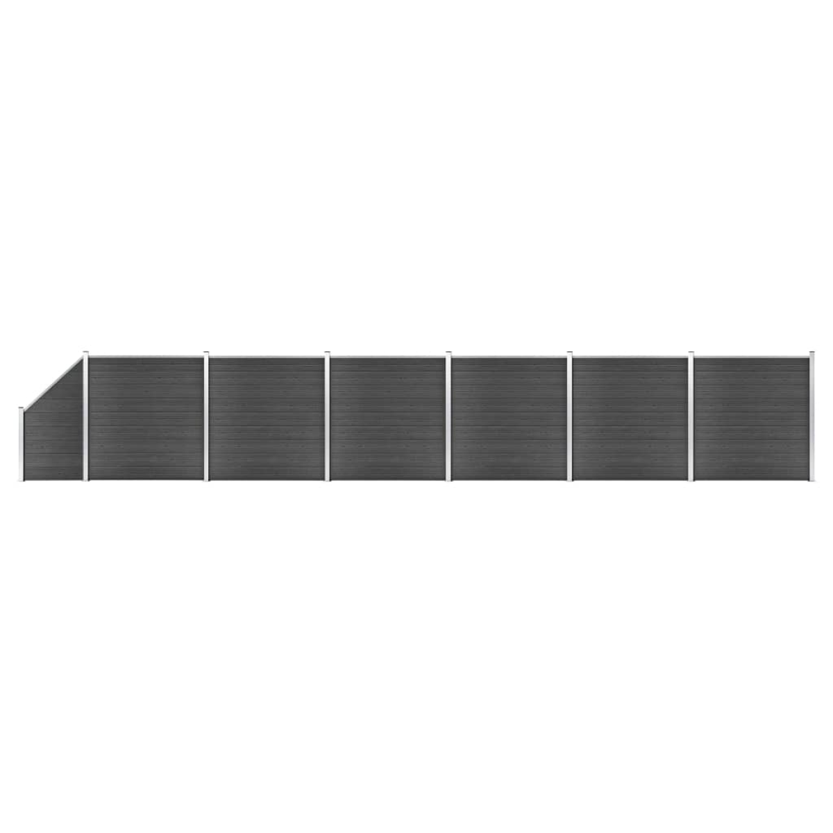 Vidaxl Grain/Black Fence Panel Set Wpc 1138X