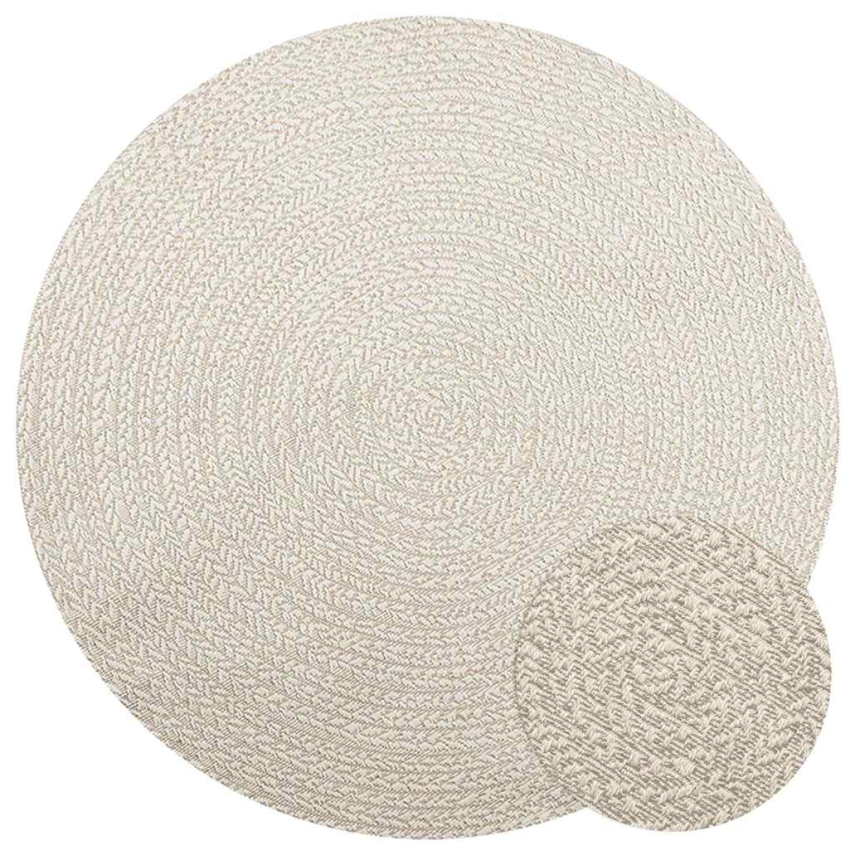 Photos - Area Rug VidaXL Rug ZIZUR Cream Ø 160 cm Jute Look Indoor and Outdoor