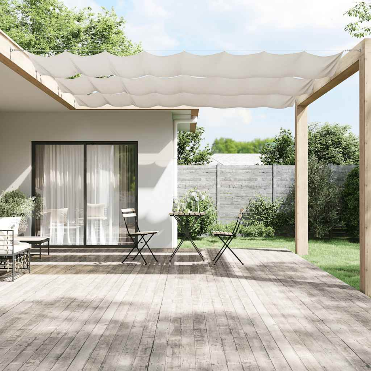 Vidaxl White Vertical Awning 140X600 Cm Oxford Fabric