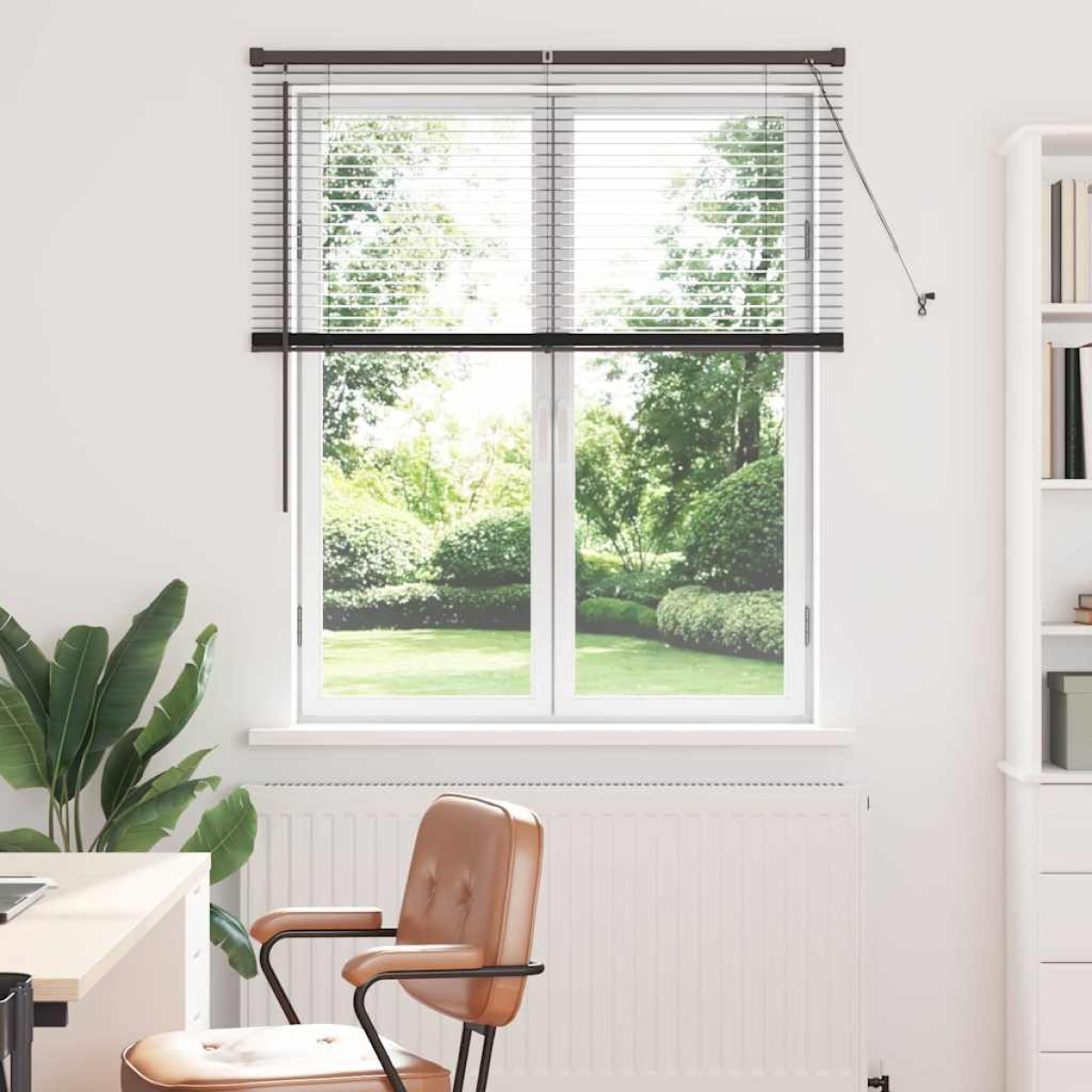 Black Vidaxl Venetian Blinds Height Adjustable 130 X 115 Cm Aluminium