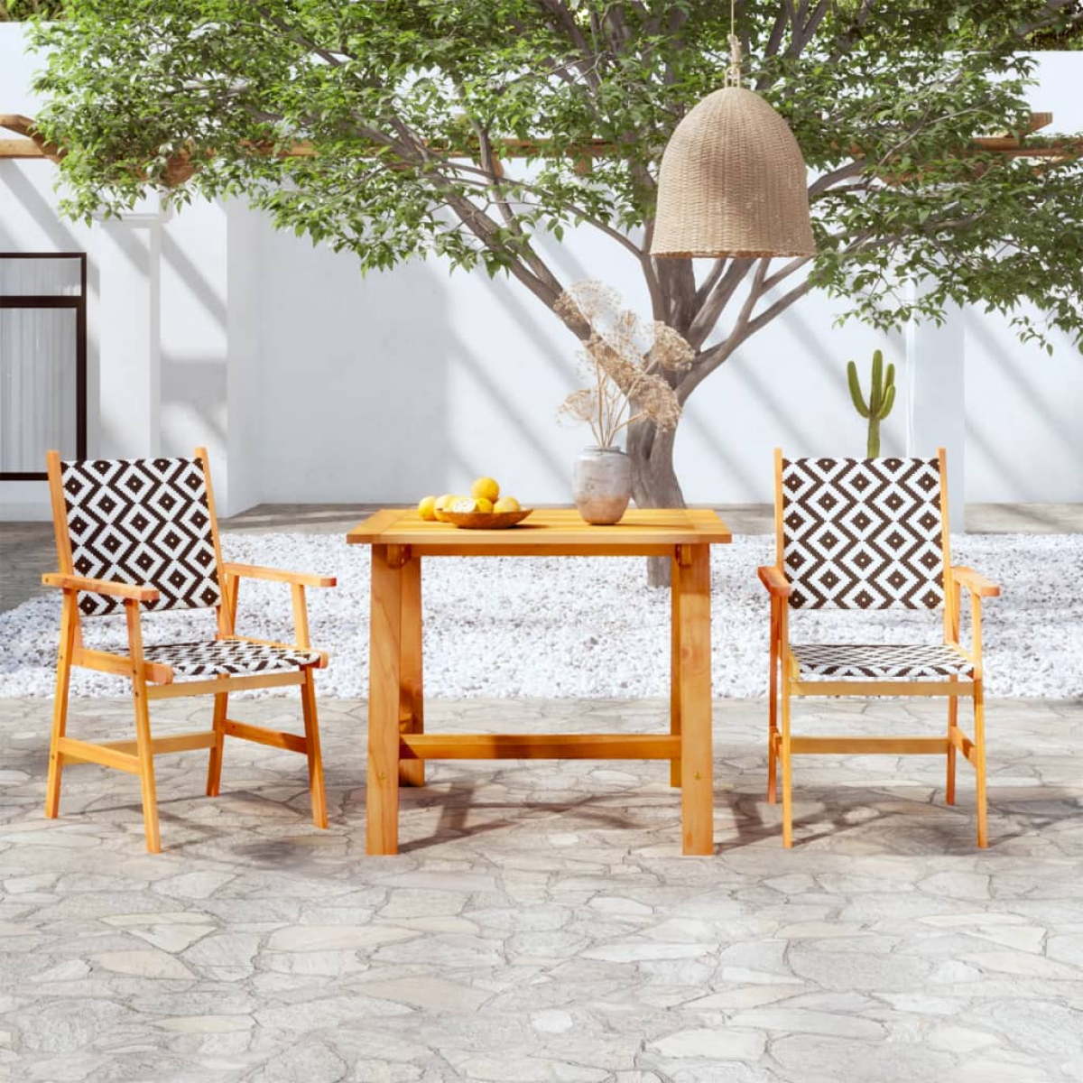 Photos - Garden Furniture VidaXL 3 Piece Garden Dining Set Solid Acacia Wood 