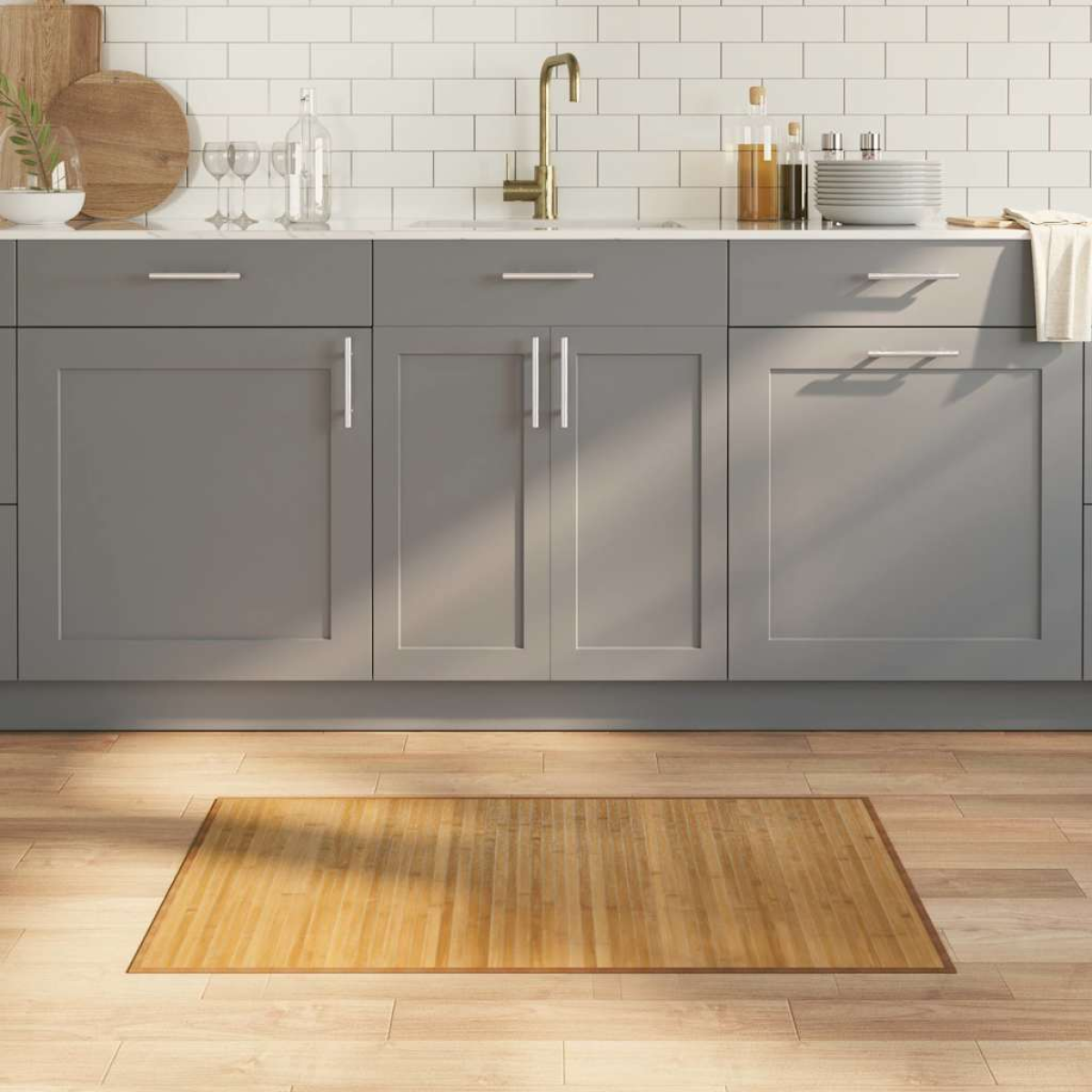 Vidaxl Rug Rectangular Natural 60X100 Cm Bamboo