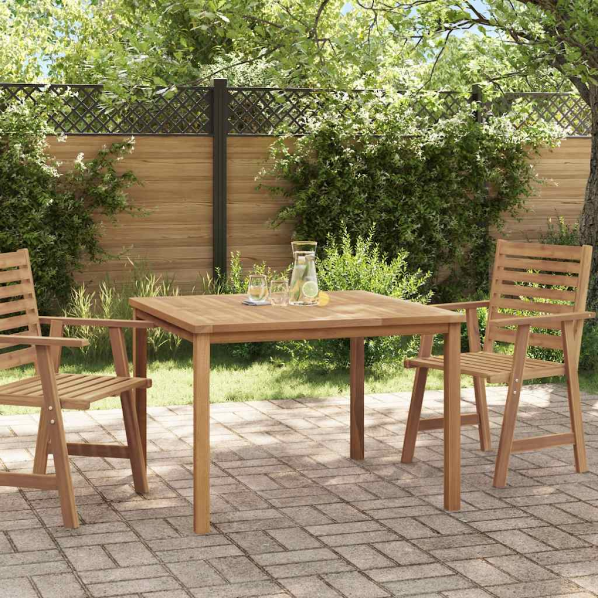 Photos - Garden Furniture VidaXL Garden Dining Table 110x110x77 cm Solid Teak Wood 
