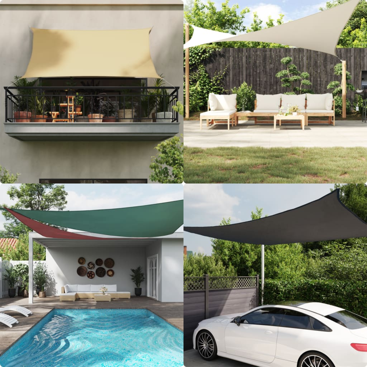 Vidaxl Light/Grey Sun Shade Sail 4.5X2 M 100% Polyester Oxford
