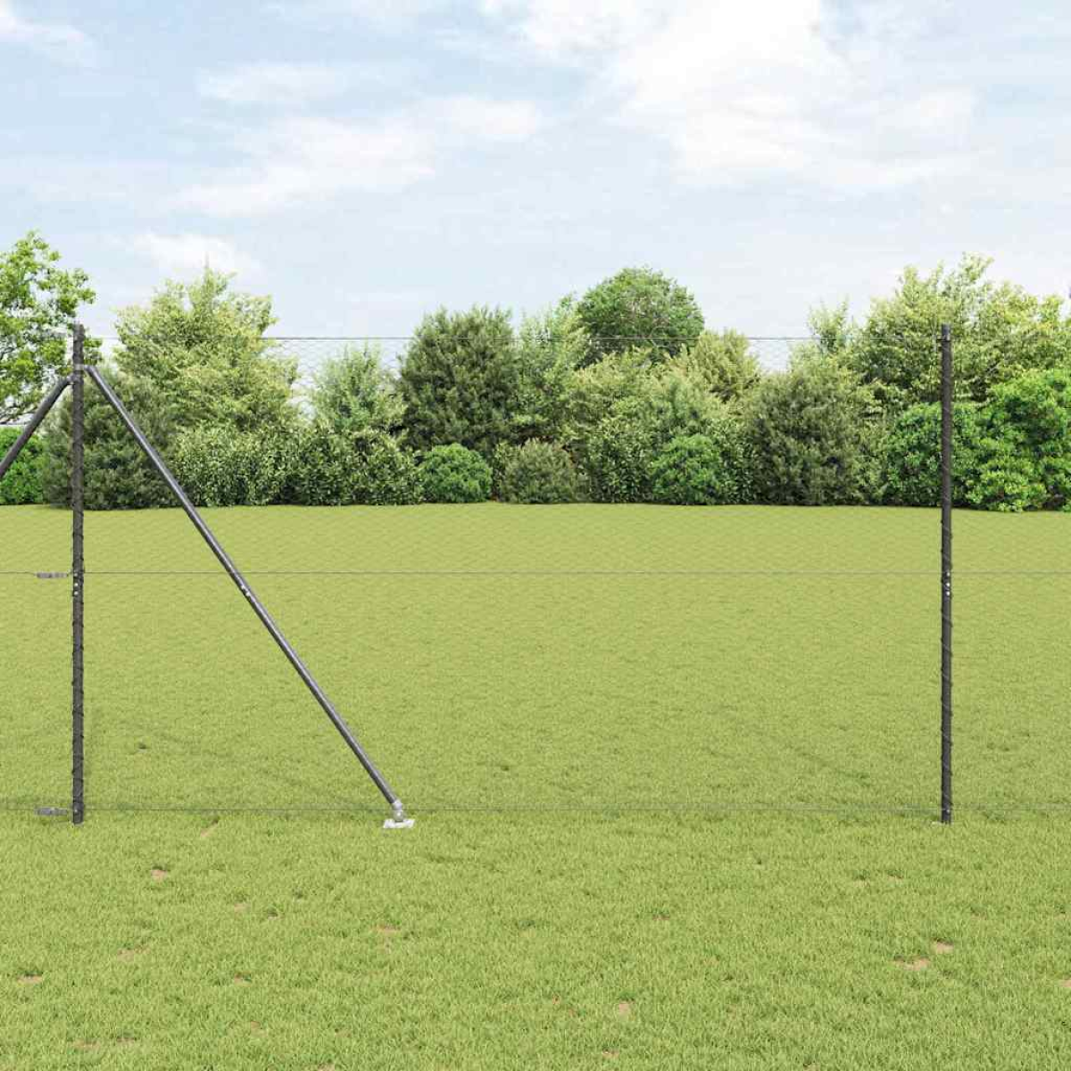 Grey Vidaxl Fence Post 25 X 1.5 M (25 Mm Mesh) Steel