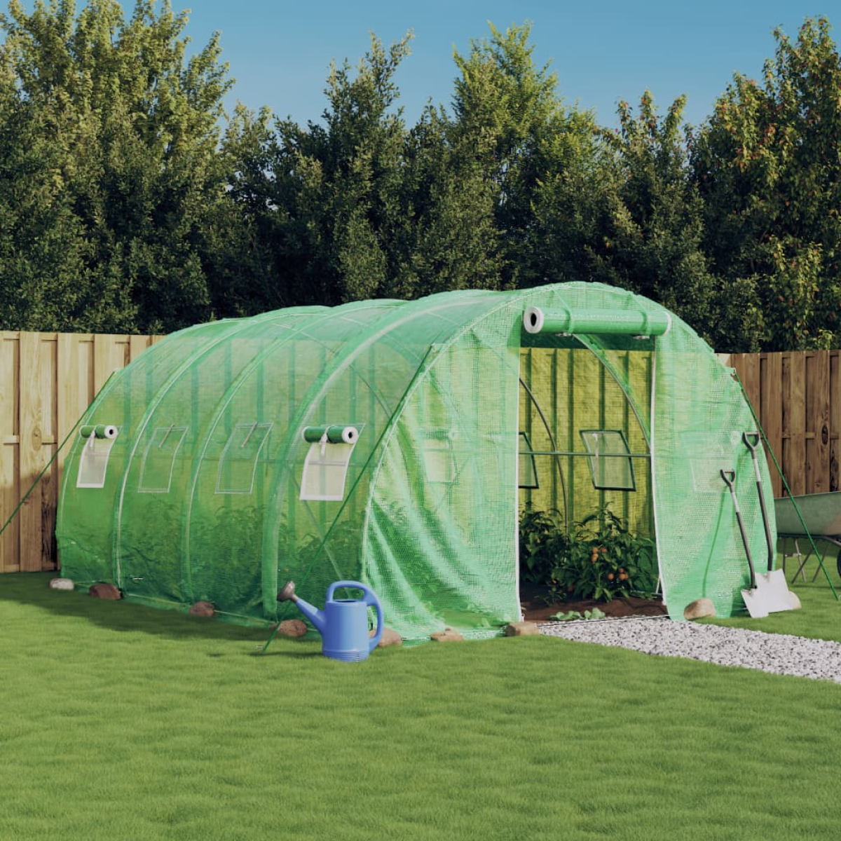 Vidaxl Green House With Steel Frame 12 M² 4X3x2 M