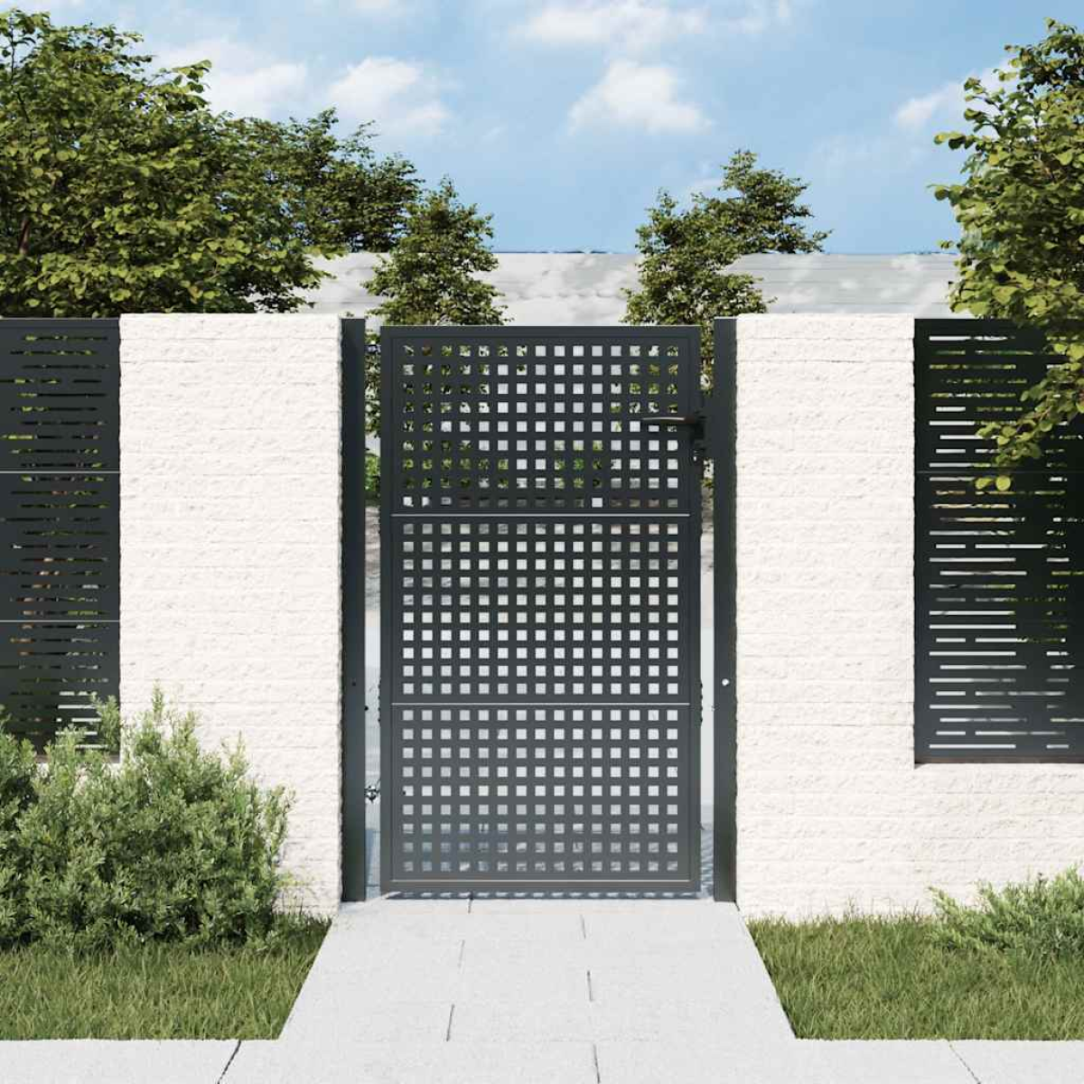 Photos - Other for Repair VidaXL Garden Gate Anthracite 100x150 cm Steel 