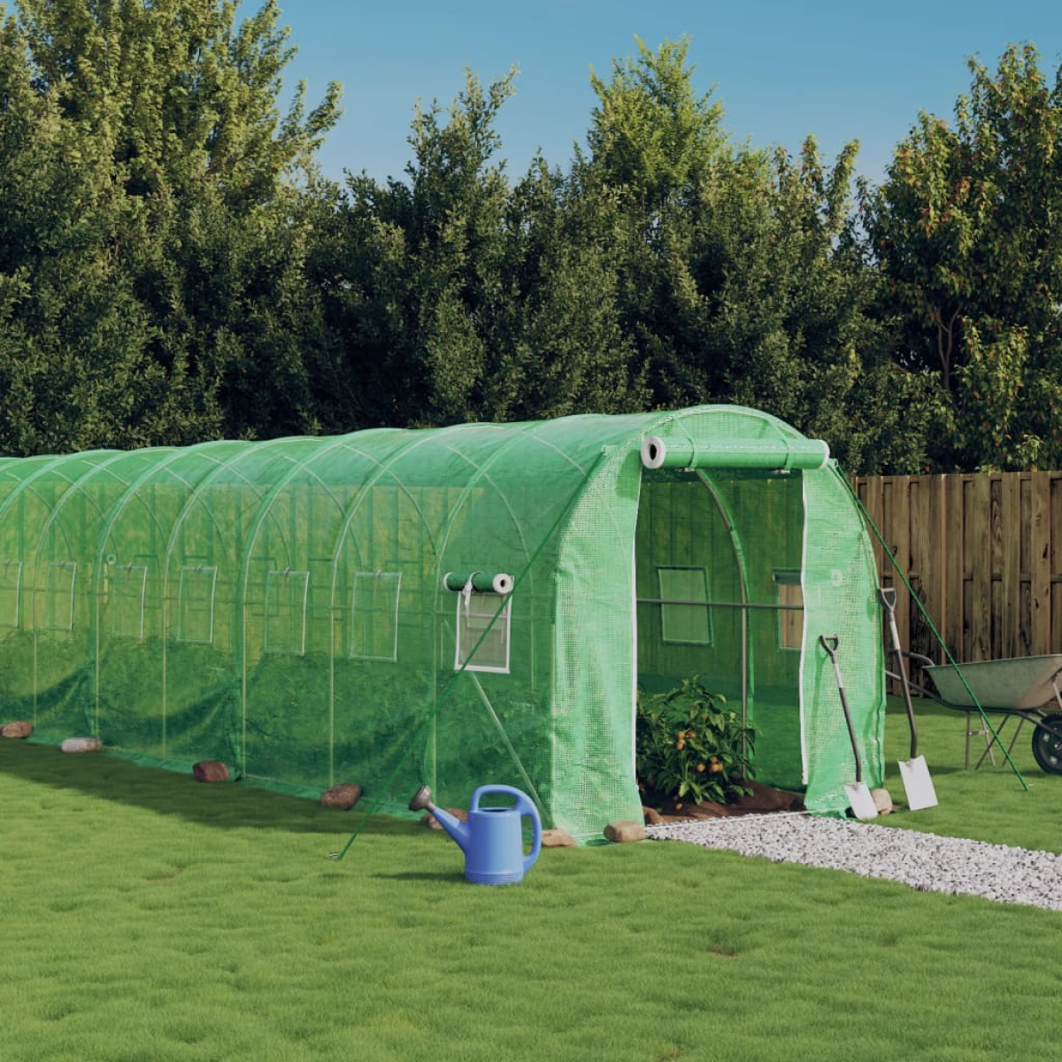 Green Vidaxl House With Steel Frame 32 M² 16X2x2 M