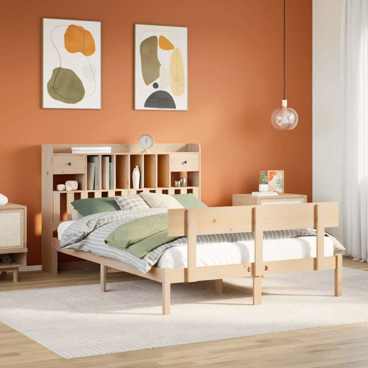 Vidaxl Bookcase Bed Without Mattress 150X200 Cm King Solid Wood Pine