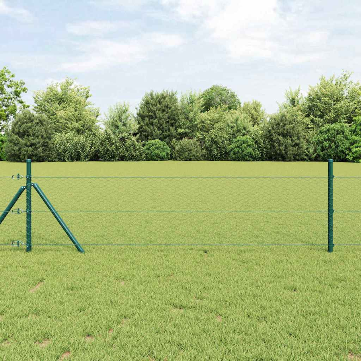 Vidaxl Green Fence Post 25 X 0.5 M (25 Mm Mesh) Steel