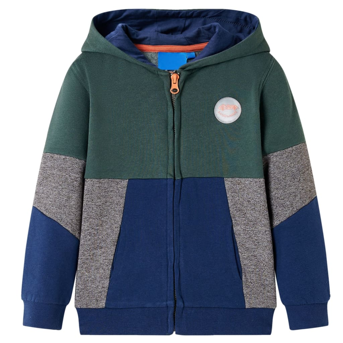 Vidaxl Dark/Green Kids' Hooded Sweatshirt With Zip 92