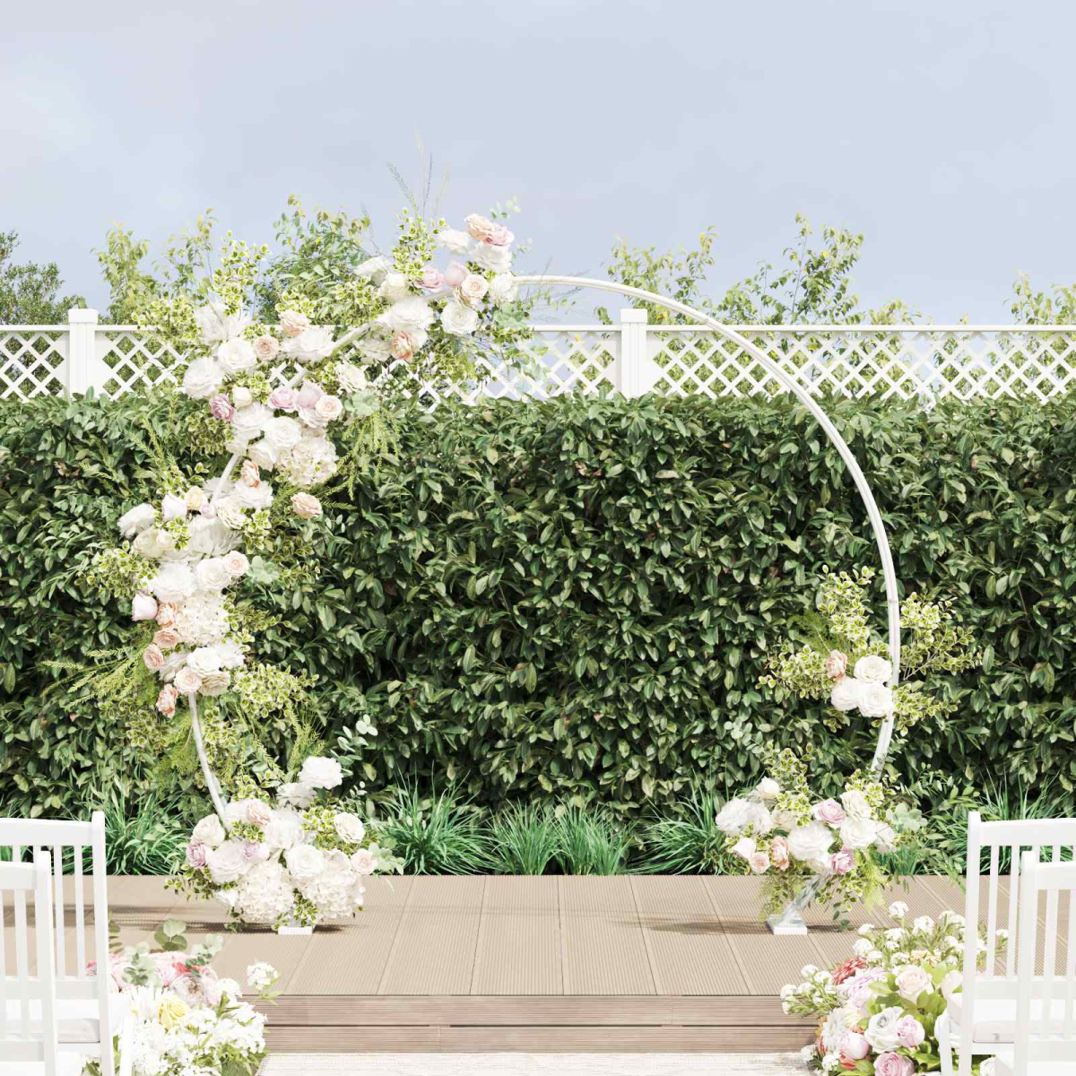 White Vidaxl Wedding Arch 223 X 45 X 201 Cm Steel