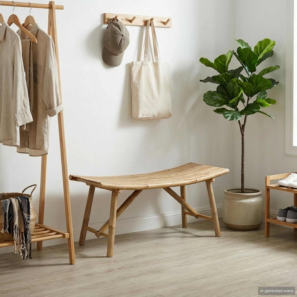 Brown Vidaxl Garden Bench Natural 110 X 45 X 50 Cm Bamboo
