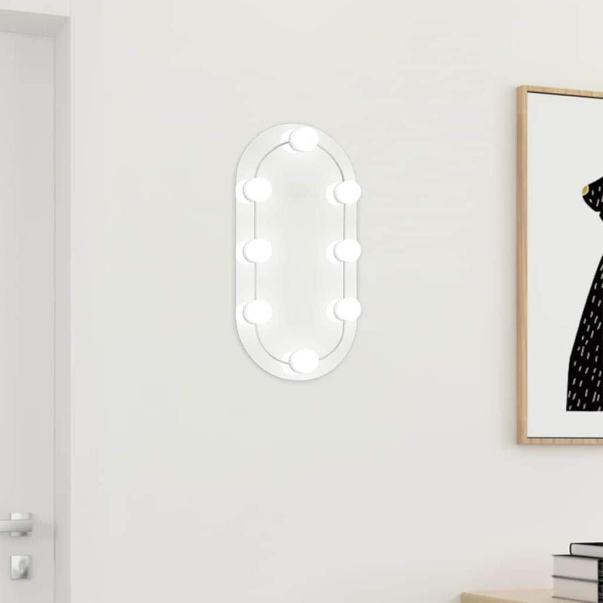 Vidaxl Light Mirror With Led S 40X20 Cm Glass Oval