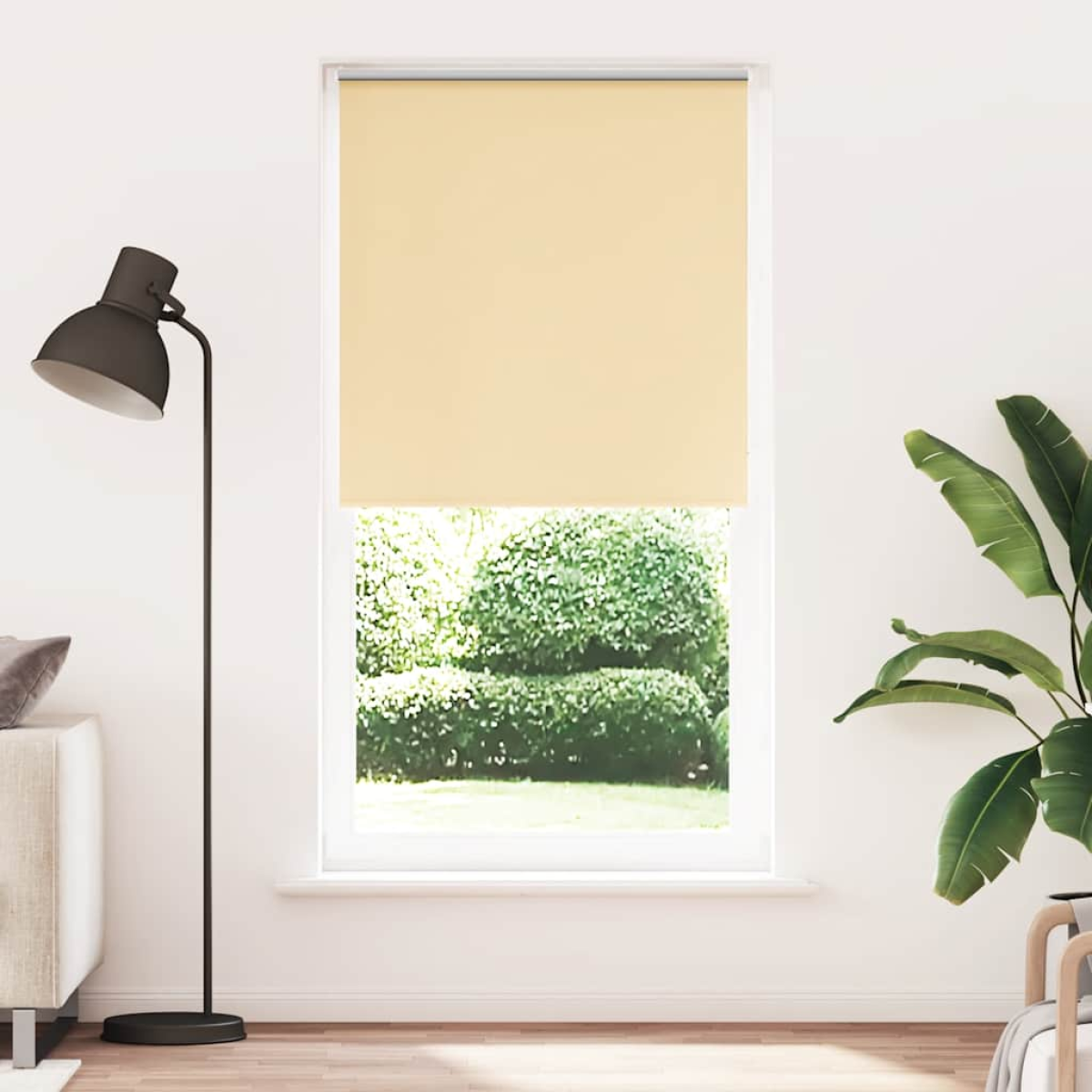 Vidaxl Beige Roller Blind Blackout 110X230 Cm Fabric Width 105.7 Cm Polyester