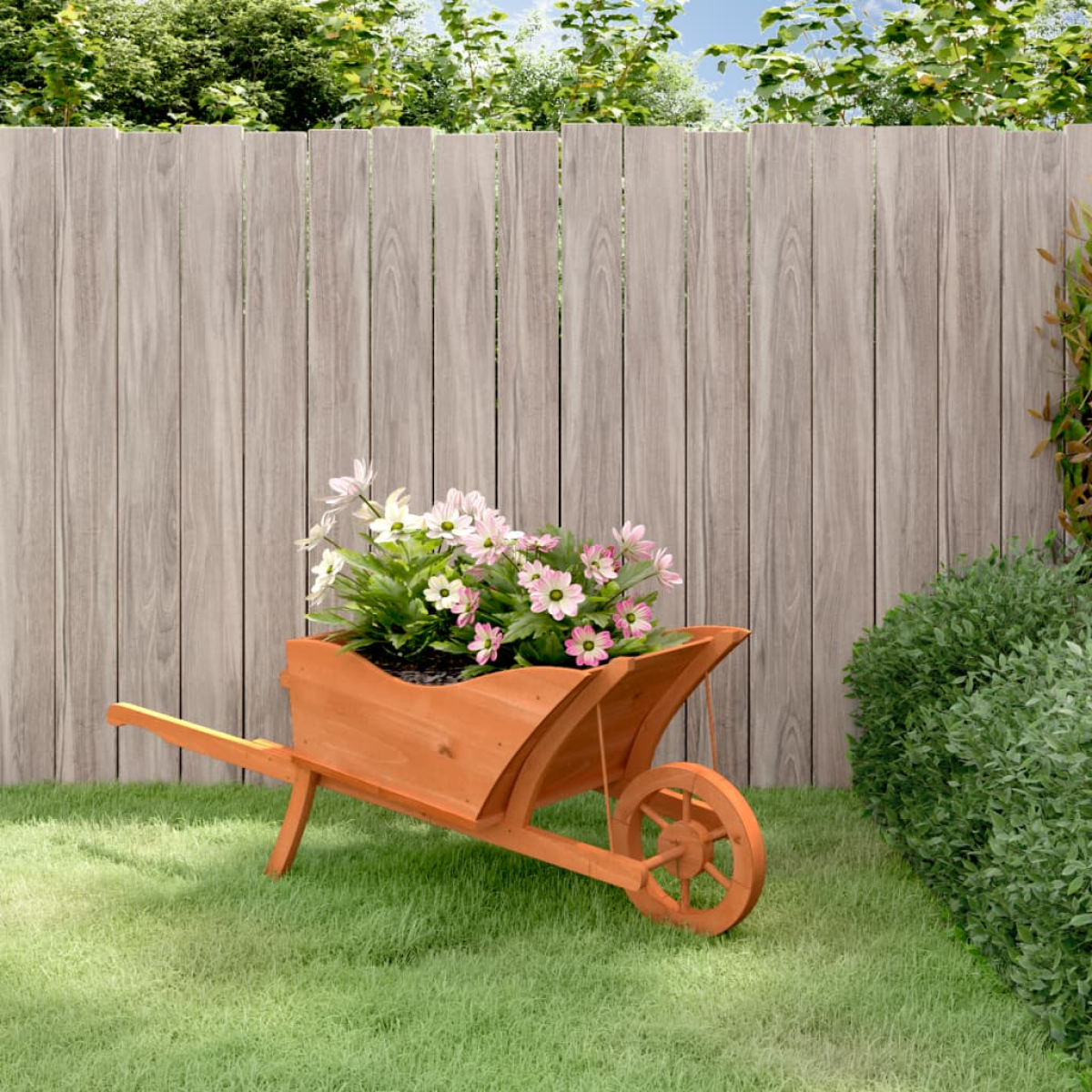 Photos - Plant Stand VidaXL Wheelbarrow Planter 128x45.5x43 cm Solid Wood Fir 