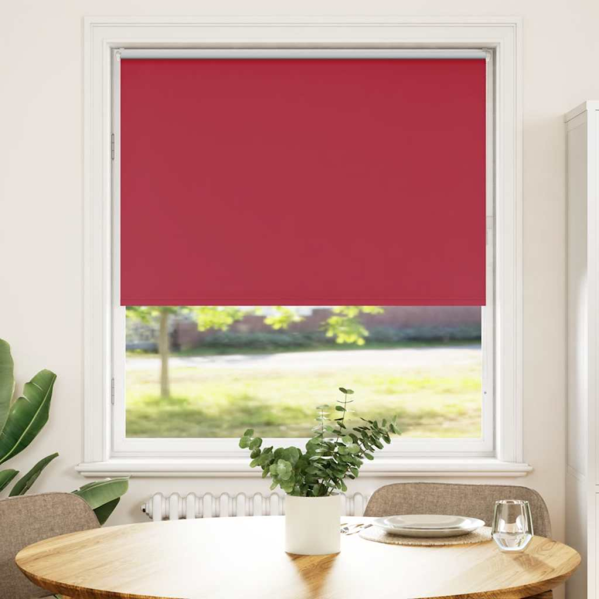 Red Vidaxl Roller Blind Blackout 105X175 Cm Fabric Width 100.7 Cm Polyester