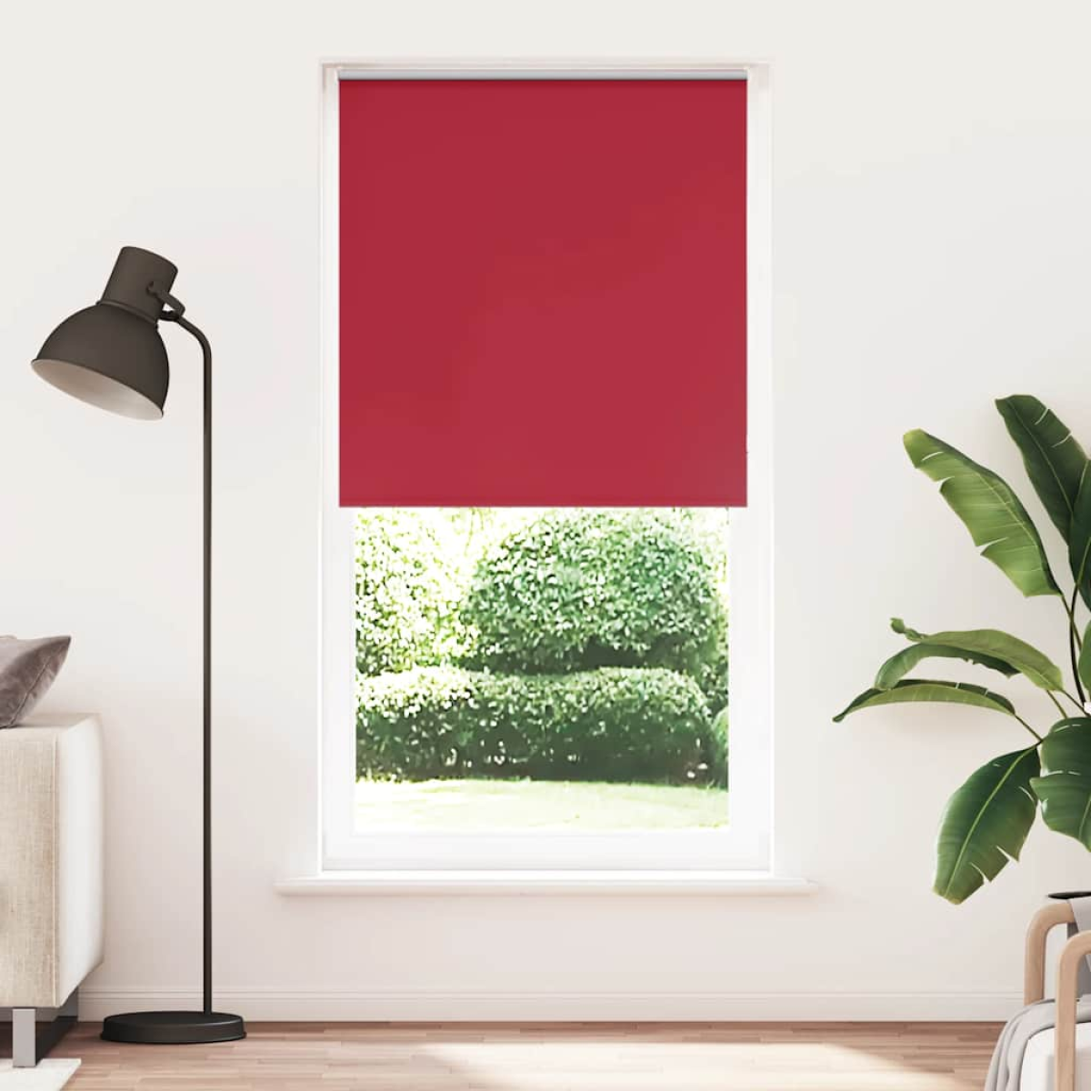 Red Vidaxl Roller Blind Blackout 95X230 Cm Fabric Width 90.7 Cm Polyester